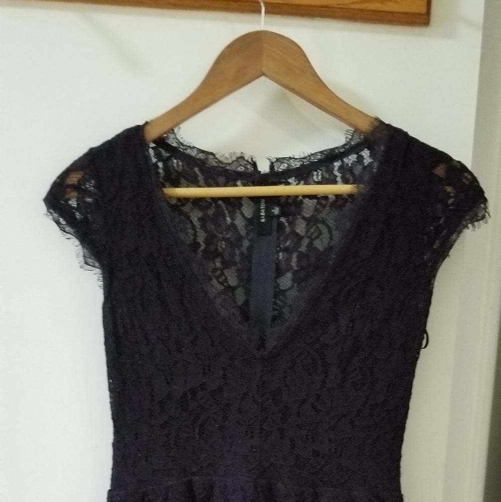 Artizia Bataton aubergine lace mini dress